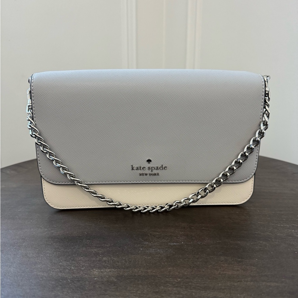 Kate Spade Madison Medium Flap Convertible Crossbody - Grey Multi - NWOT